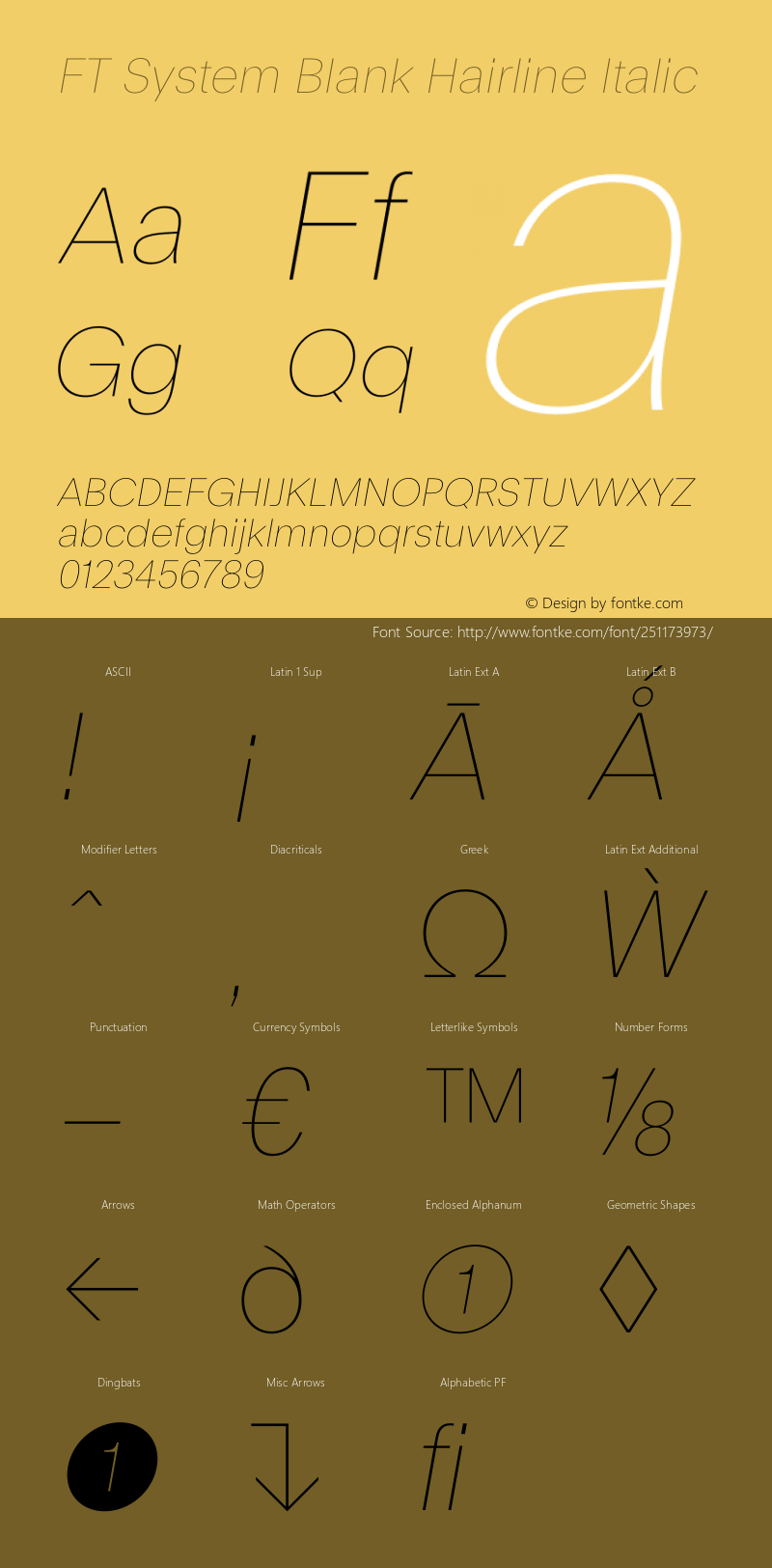 FT System Blank Hairline Italic Version 1.000;FEAKit 1.0图片样张