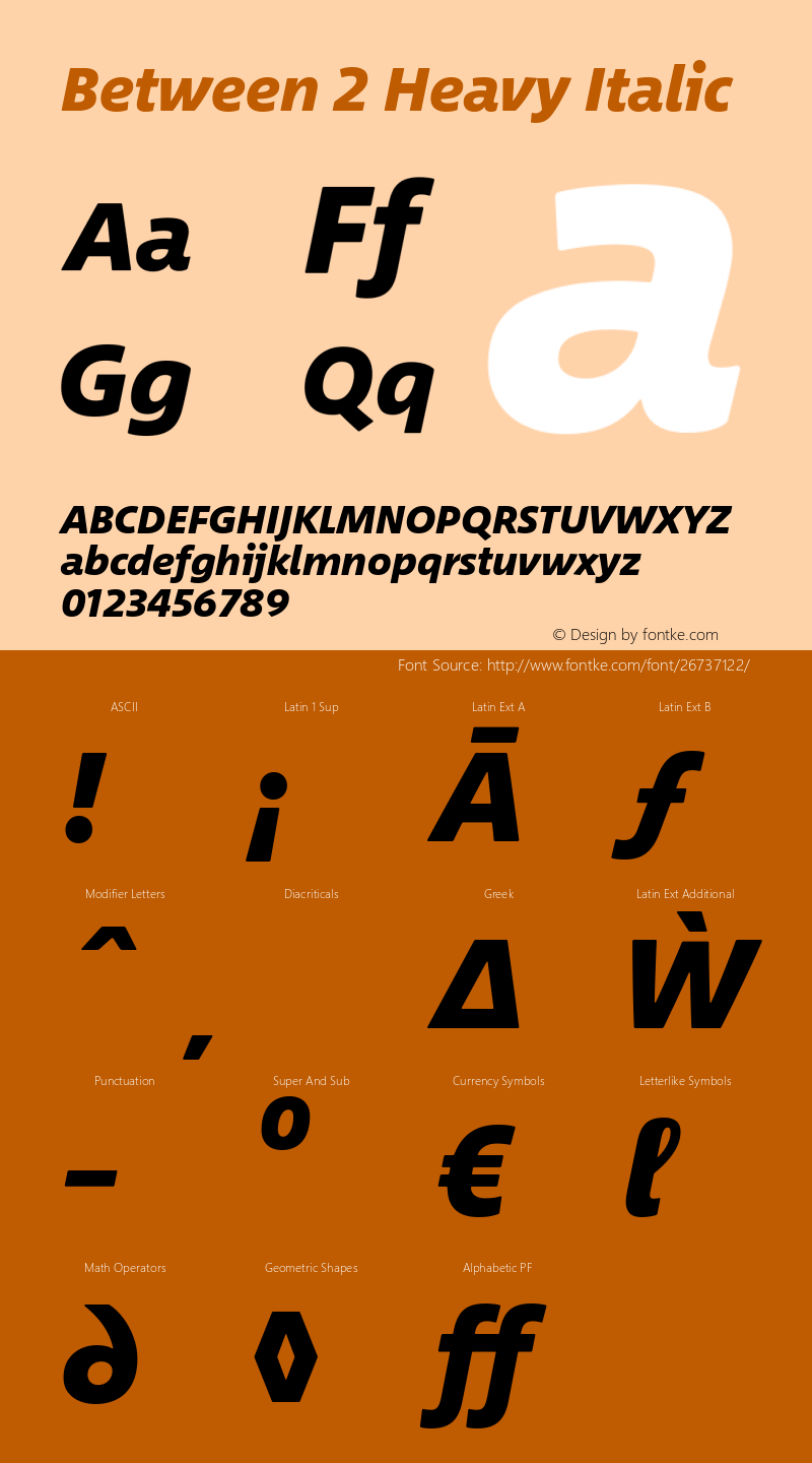 Between 2 Heavy Italic Version 1.00图片样张