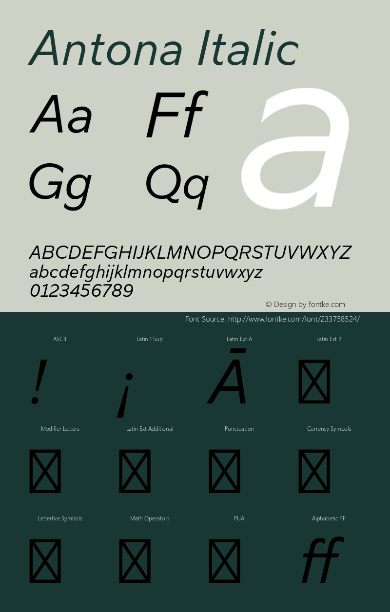 Antona-Italic Version 1.070图片样张