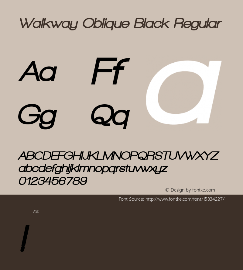 Walkway Oblique Black Regular 1.0; ttfautohint (v1.4.1)图片样张