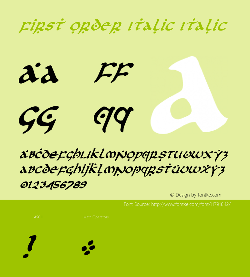 First Order Italic Italic Version 2图片样张