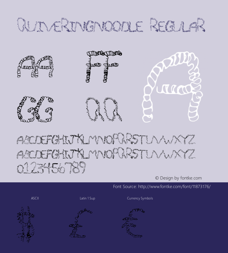 QuiveringNoodle Regular Version 1.00 December 13, 2012, initial release图片样张