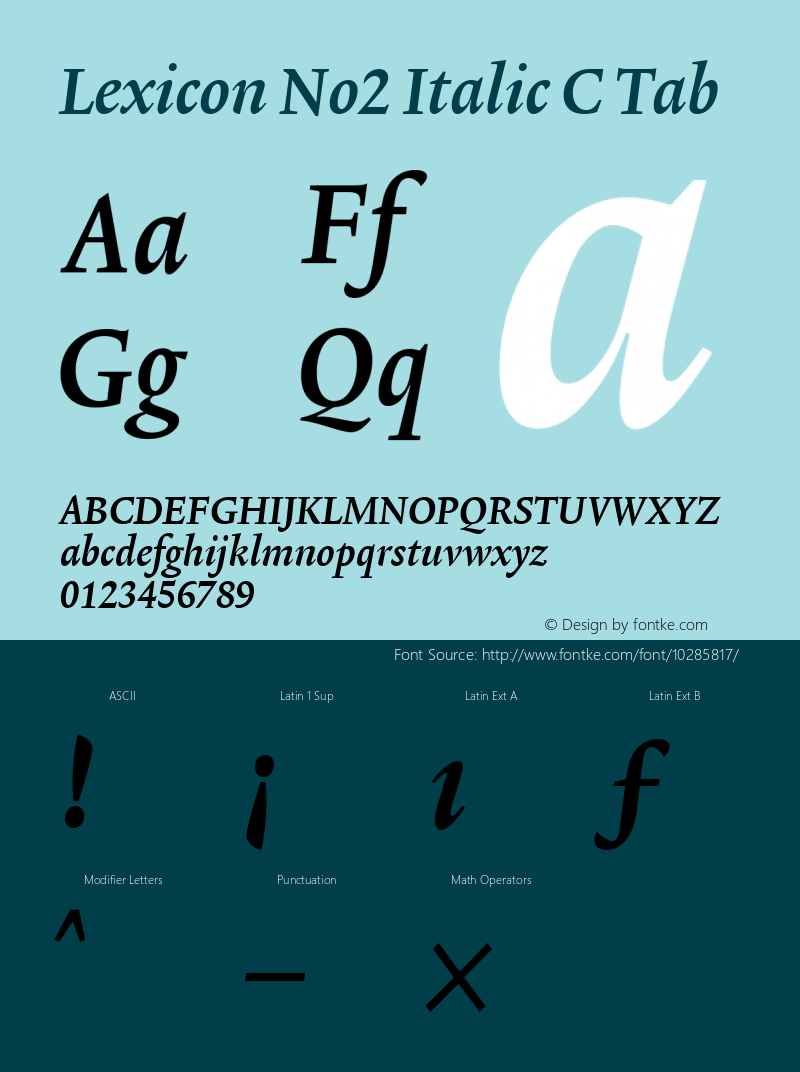 Lexicon No2 Italic C Tab 001.000图片样张