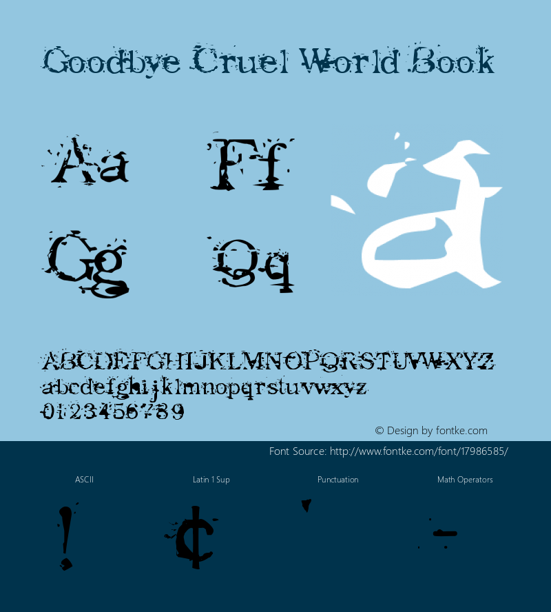 Goodbye Cruel World Book Version Altsys Fontographer图片样张