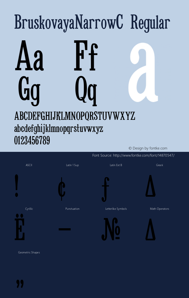 BruskovayaNarrowC Regular Version 001.001图片样张