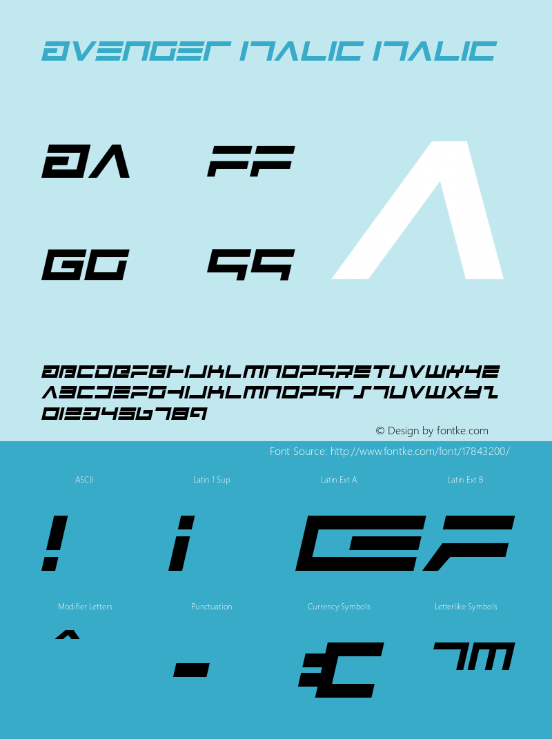 Avenger Italic Italic 001.000图片样张