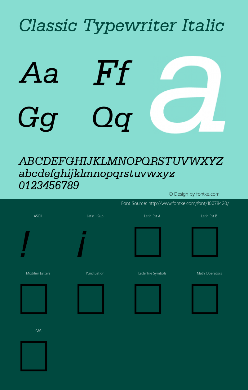 Classic Typewriter Italic Rev. 002.02q图片样张