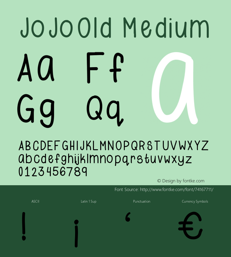 JoJoOld-Medium Version 001.000图片样张