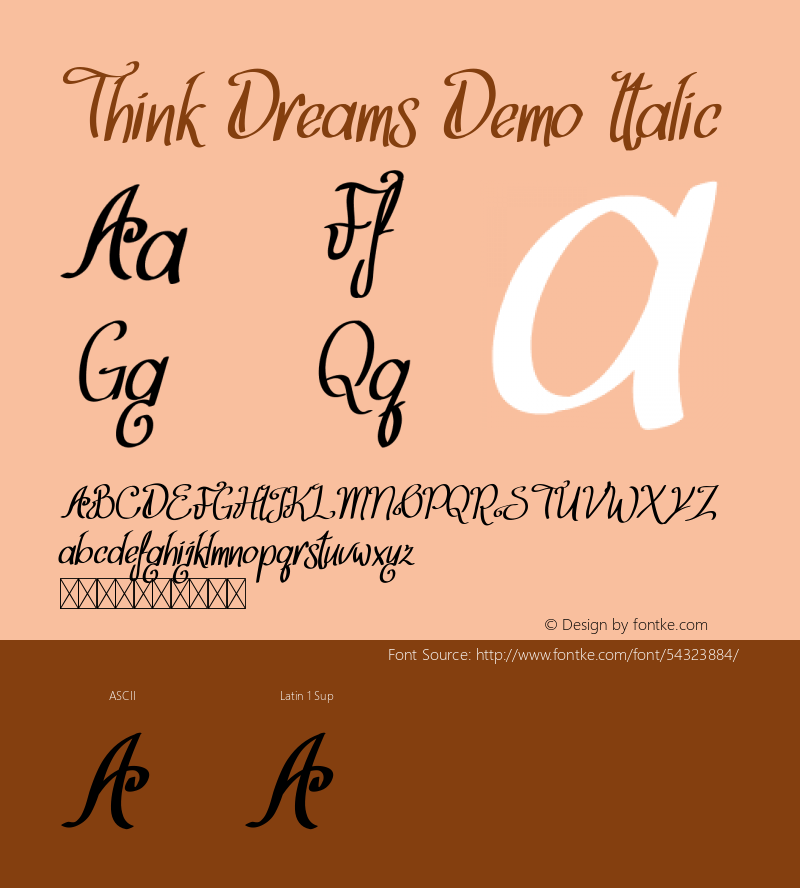 Think Dreams Demo Italic Version 1.003;Fontself Maker 3.1.2图片样张