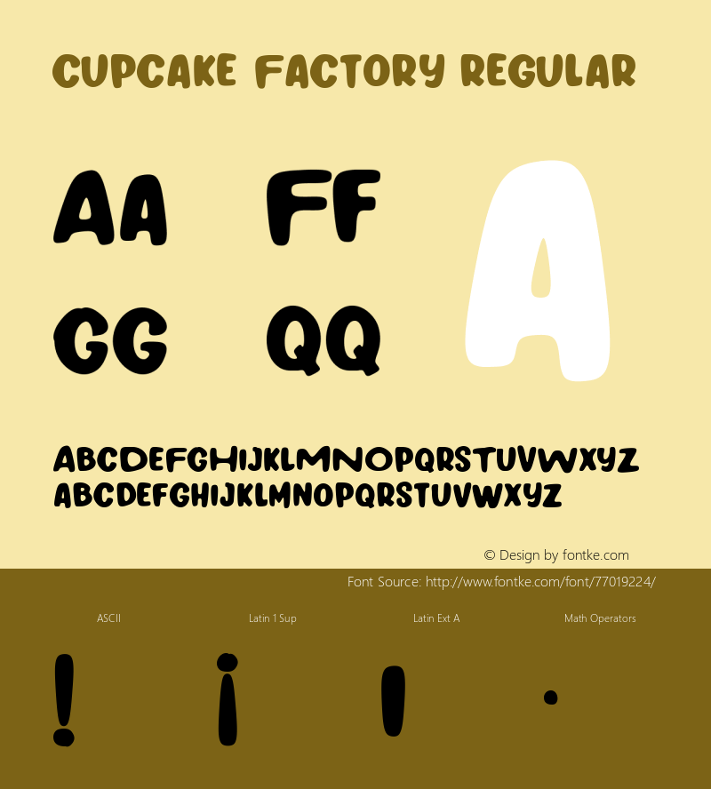 Cupcake Factory Version 1.00;July 20, 2020;FontCreator 12.0.0.2567 64-bit图片样张