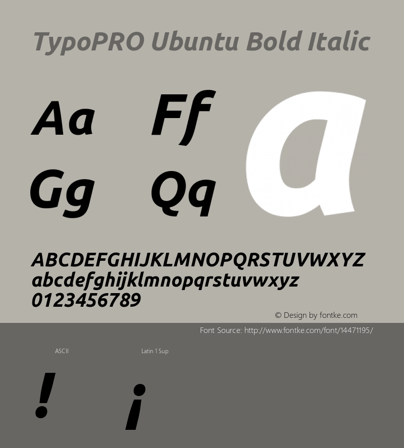 TypoPRO Ubuntu Bold Italic Version 0.80图片样张