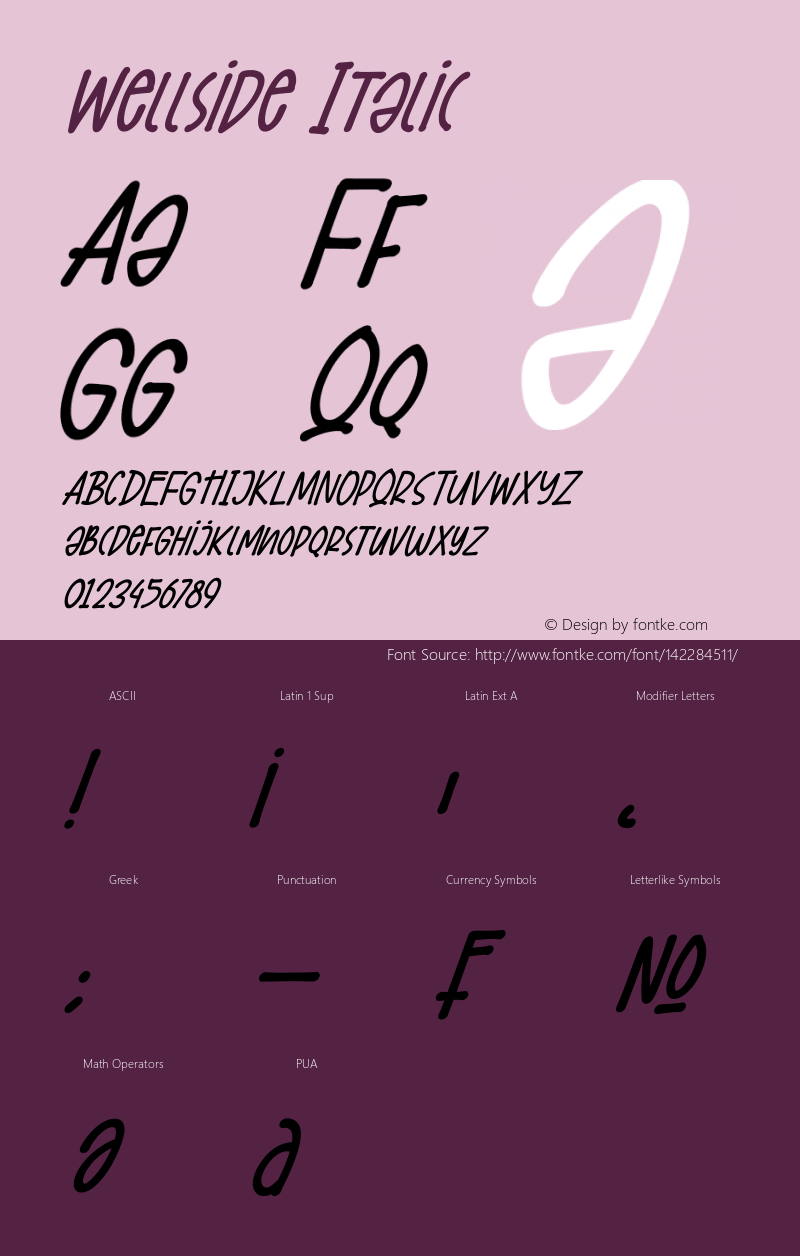 Wellside Italic Version 1.00;December 16, 2020;FontCreator 12.0.0.2563 64-bit图片样张