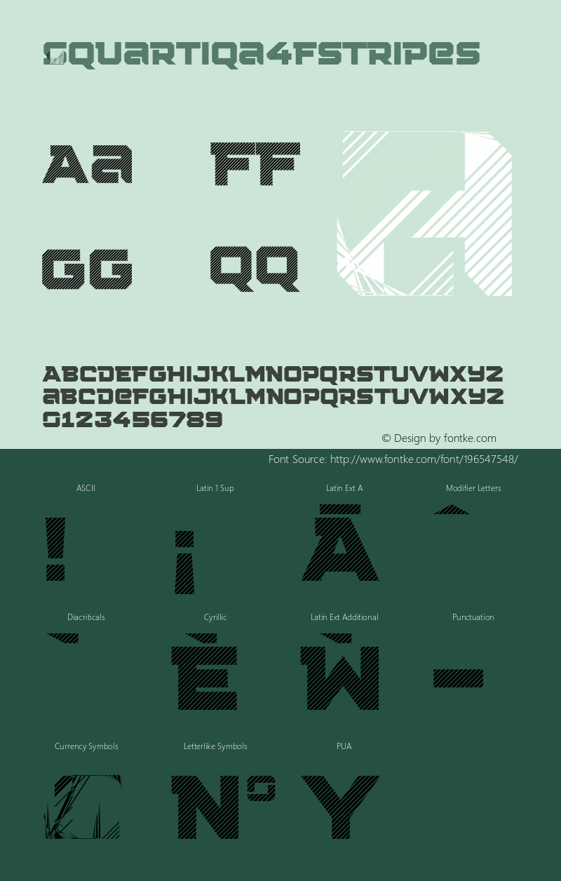 ☞Squartiqa 4F Stripes 1.0;com.myfonts.easy.4thfebruary.squartiqa-4f.stripes.wfkit2.version.3CmR图片样张