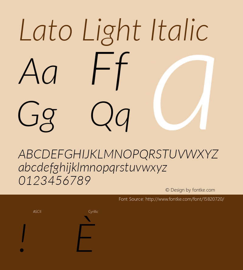 Lato Light Italic Version 2.010; 2014-09-01; http://www.latofonts.com/; ttfautohint (v1.4.1)图片样张