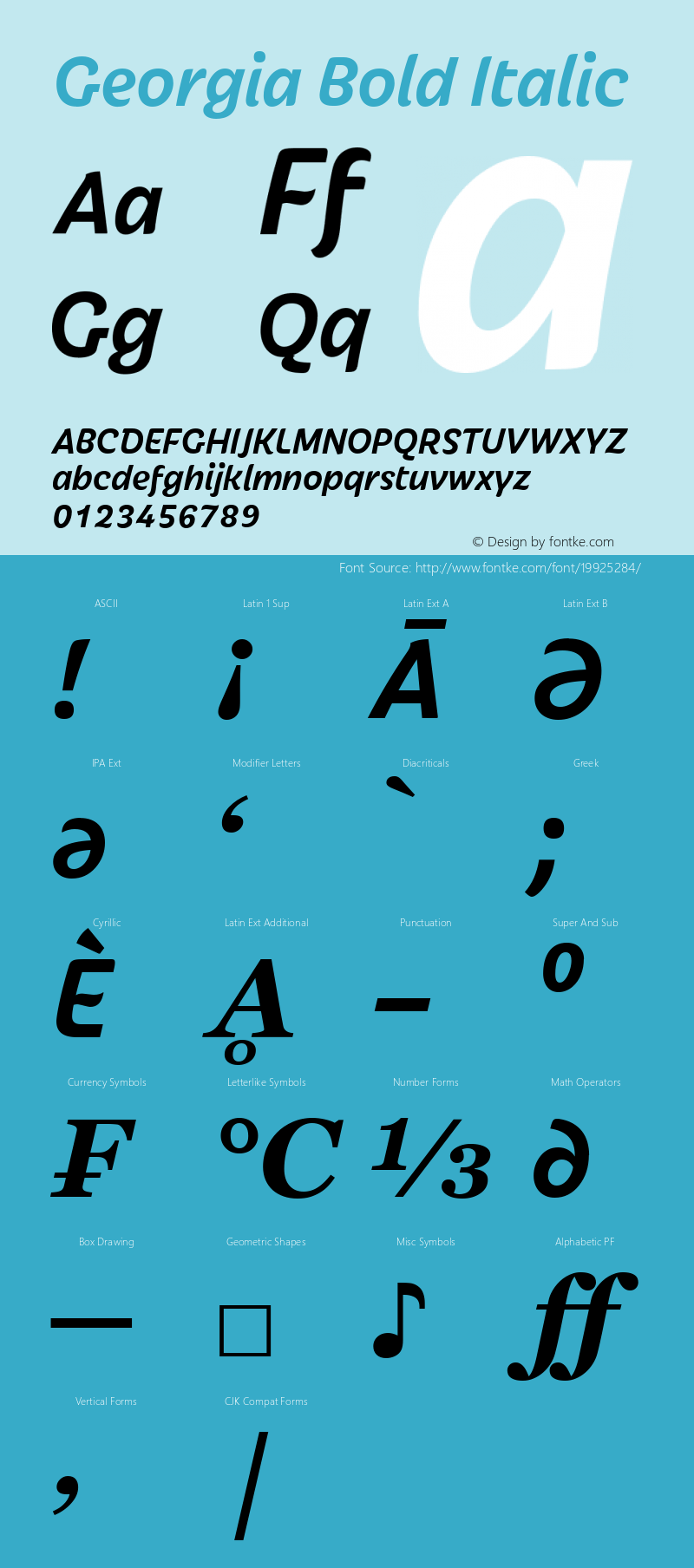 Georgia Bold Italic Version 5.00x-4图片样张
