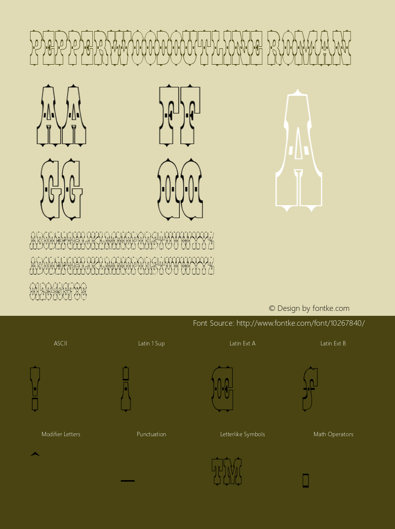 PepperwoodOutline Roman Version 1.00图片样张