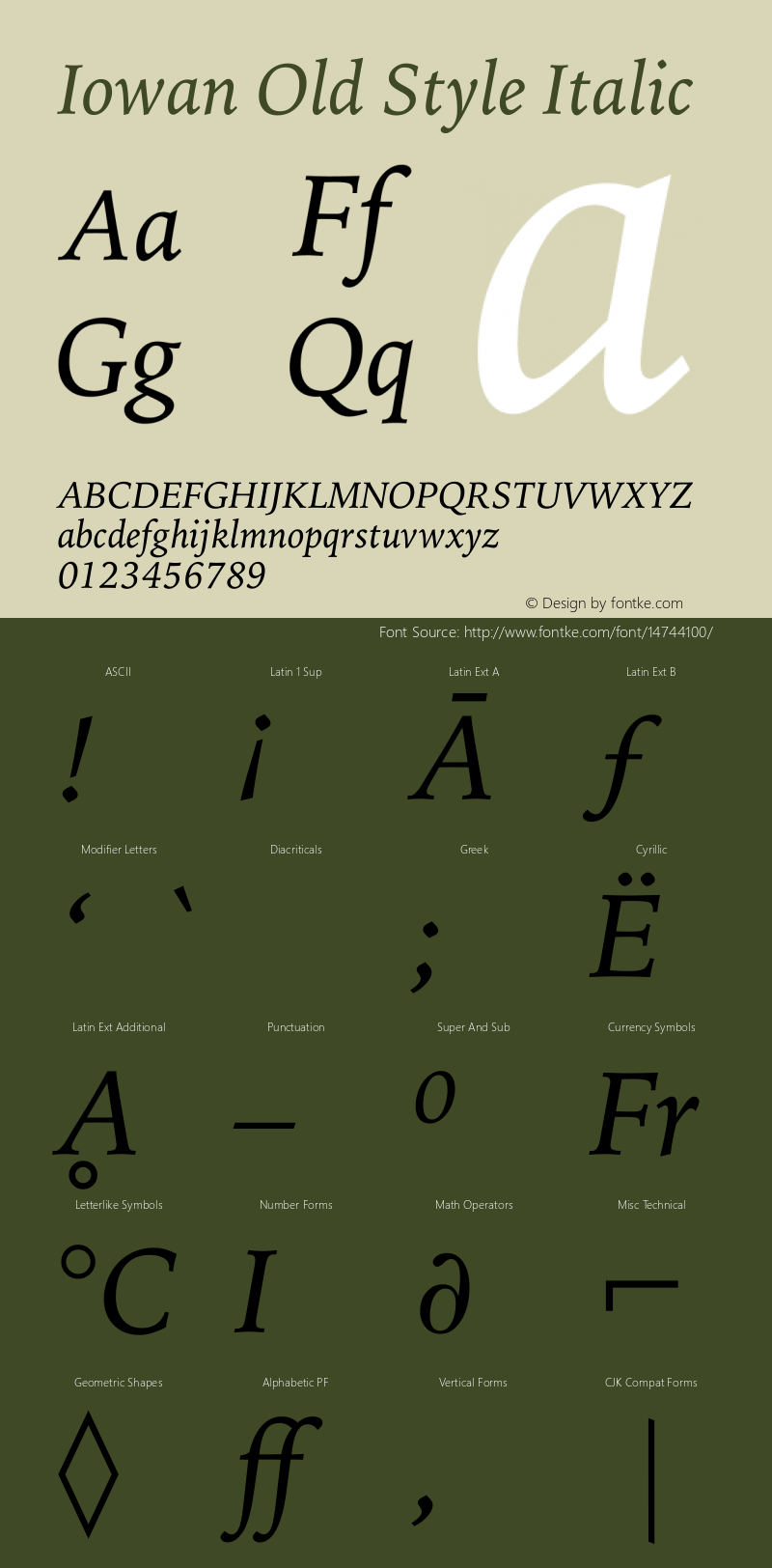 Iowan Old Style Italic 8.0d6e2图片样张