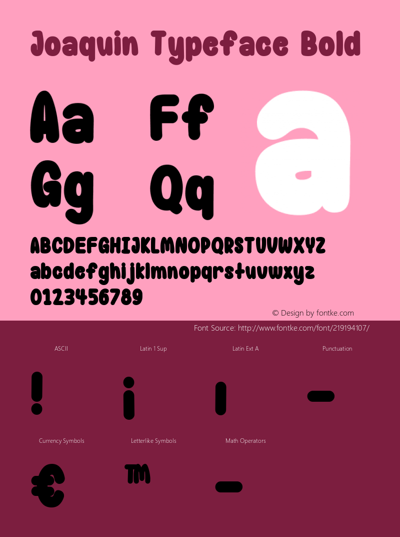 Joaquin Typeface Bold Version 1.000图片样张