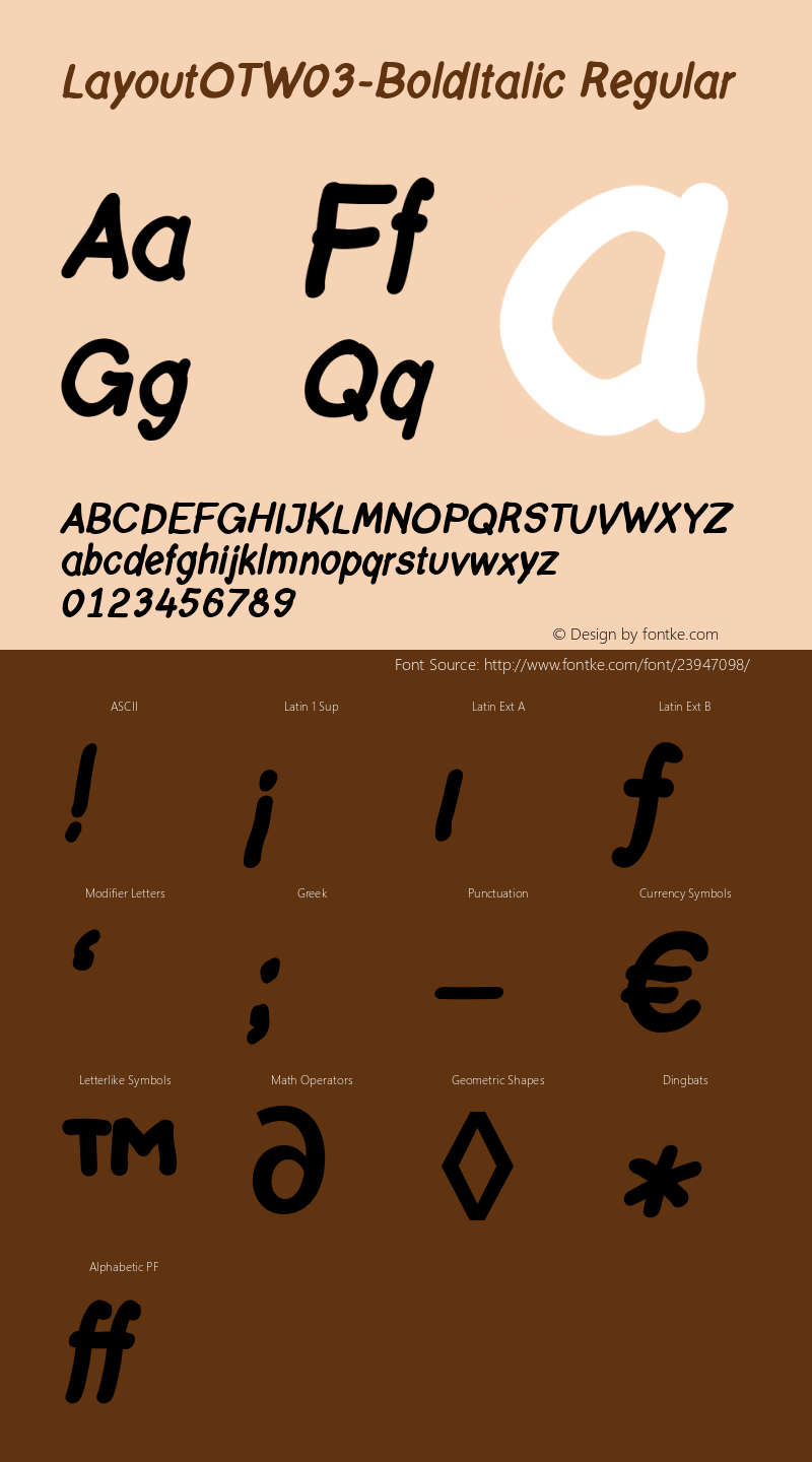 Layout OT W03 Bold Italic Version 7.504图片样张