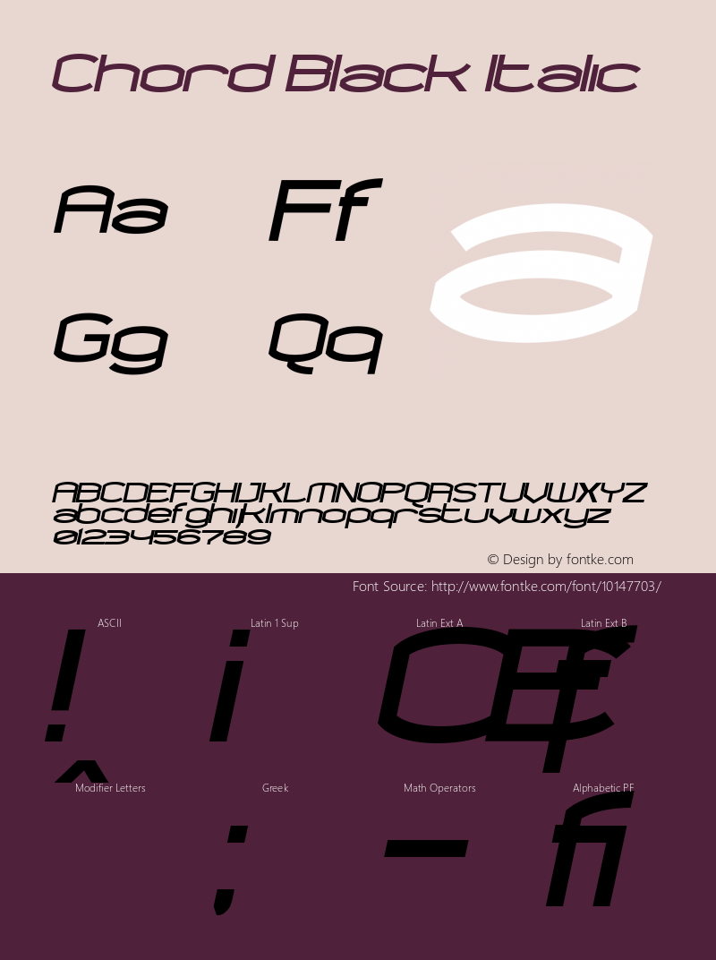 Chord Black Italic Version 001.000图片样张