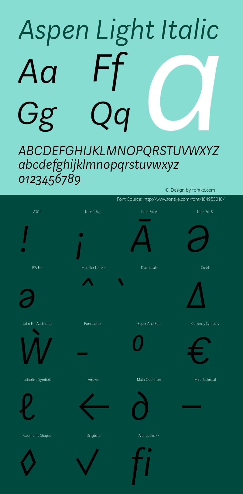 Aspen-LightItalic Version 1.002图片样张