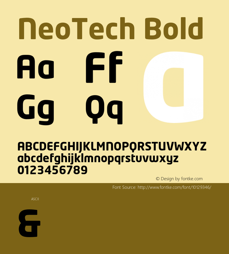 NeoTech Bold Version 1.000;PS 001.001;hotconv 1.0.38图片样张