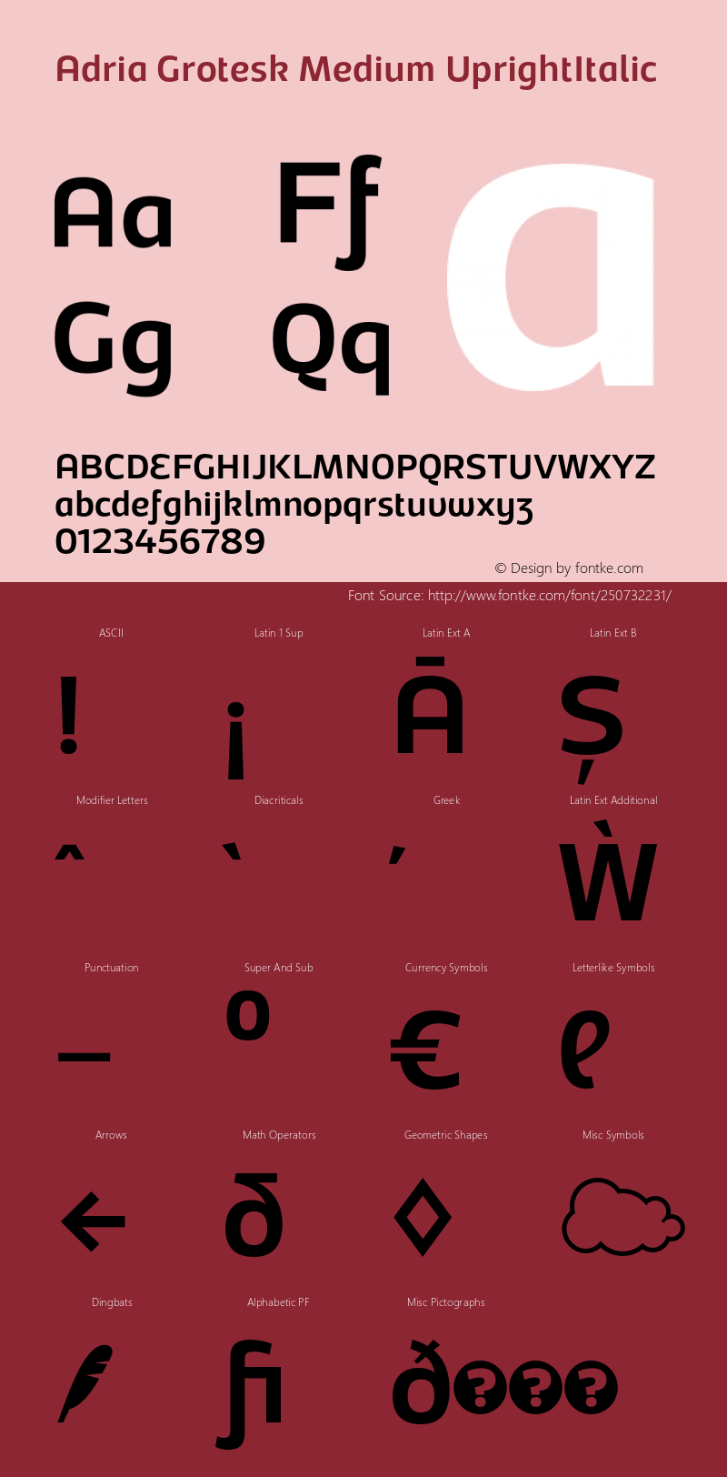 Adria Grotesk Medium UprightItalic Version 1.001;PS 001.001;hotconv 1.0.70;makeotf.lib2.5.58329图片样张