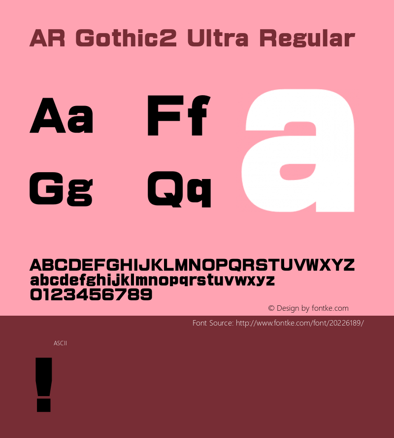 AR Gothic2 Ultra Version 2.001;PS 001.001;hotconv 1.0.38图片样张