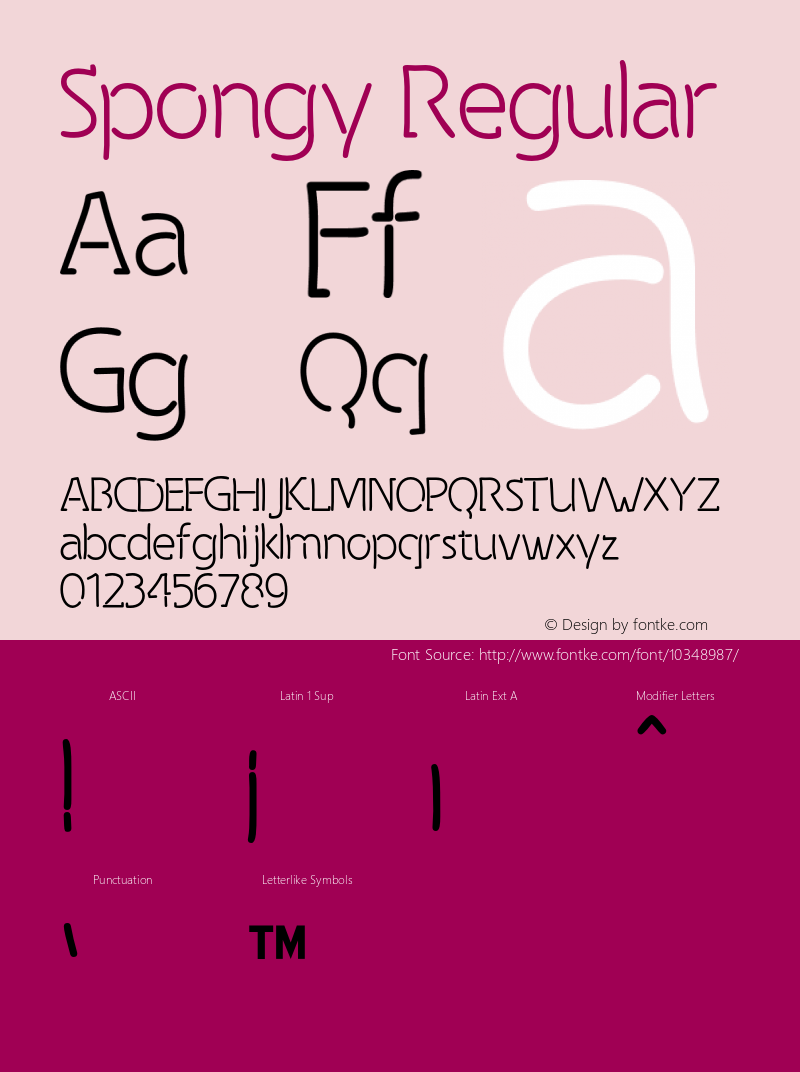 Spongy Regular OTF 3.000;PS 001.001;Core 1.0.29图片样张