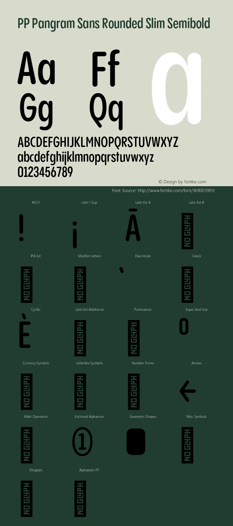 PP Pangram Sans Rounded Slim Semibold Version 1.100 | FøM fixed图片样张