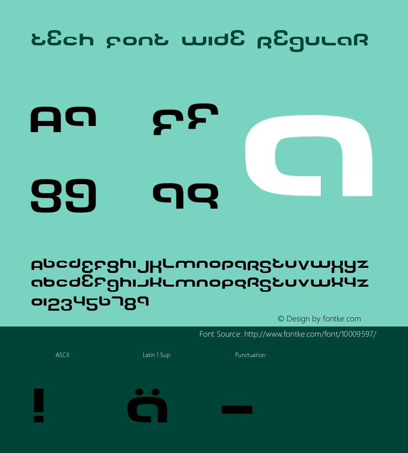 Tech Font Wide Regular Version1.0图片样张