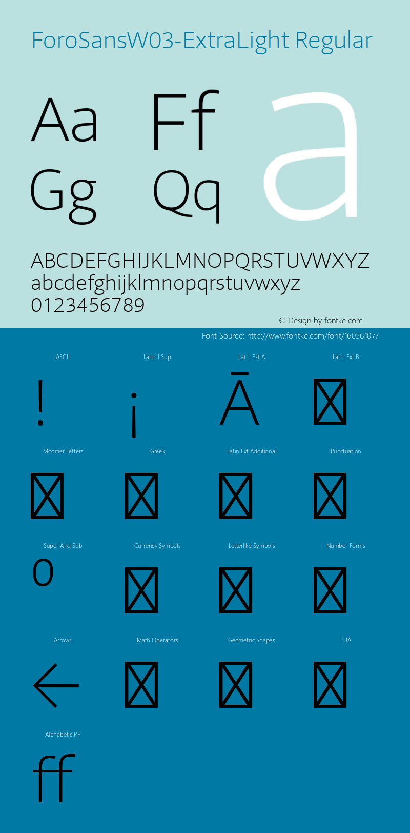 ForoSansW03-ExtraLight Regular Version 1.00图片样张