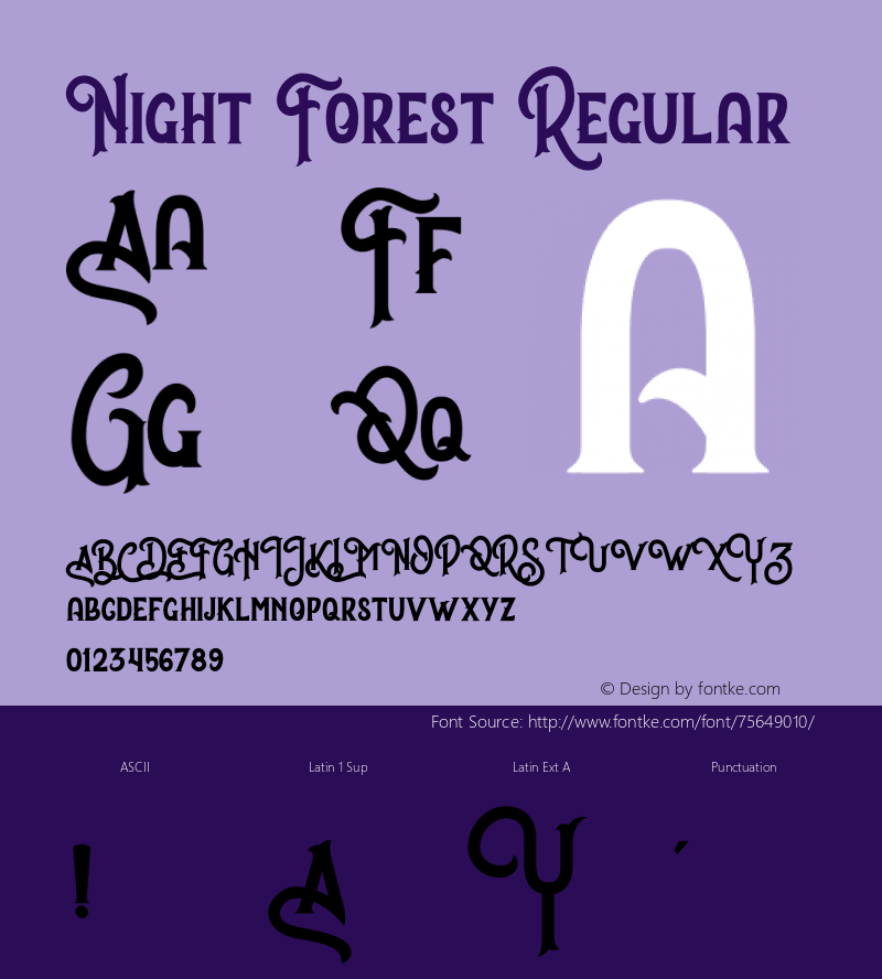 Night Forest Version 1.003;Fontself Maker 3.5.1图片样张