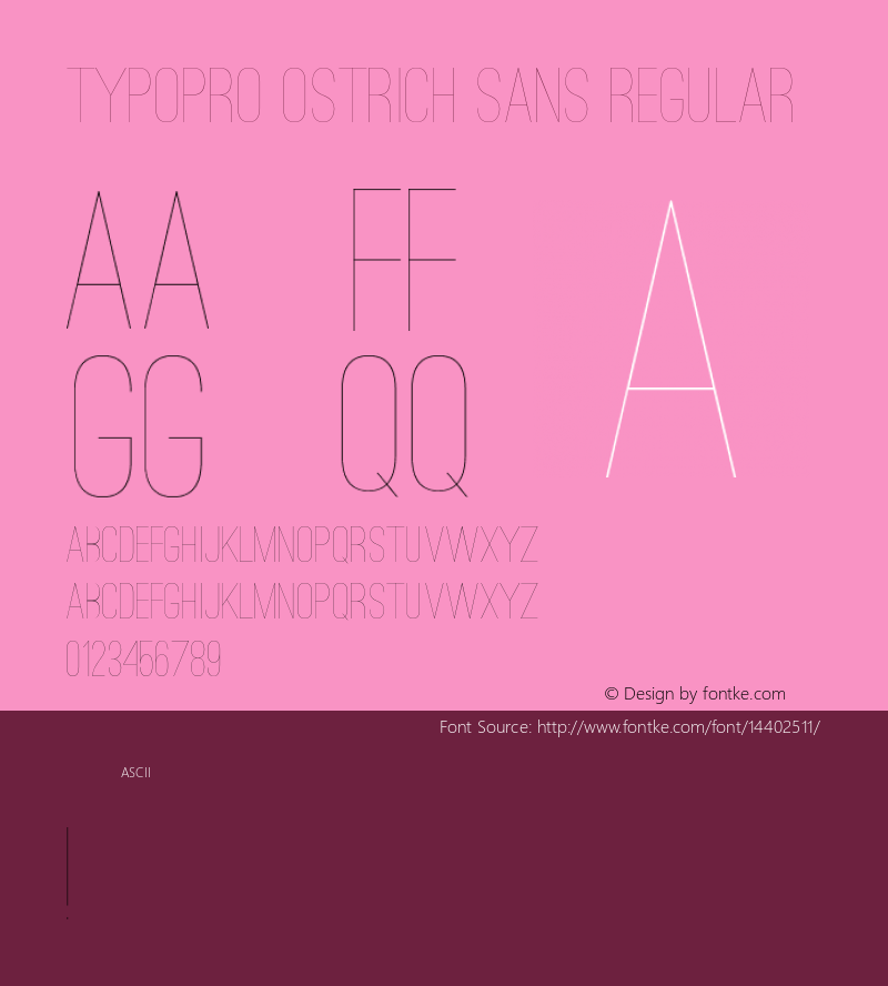 TypoPRO Ostrich Sans Regular Version 1.001;PS 001.001;hotconv 1.0.70;makeotf.lib2.5.58329图片样张