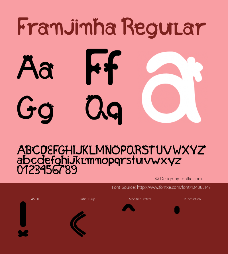 Franjinha Regular Version 0.001图片样张