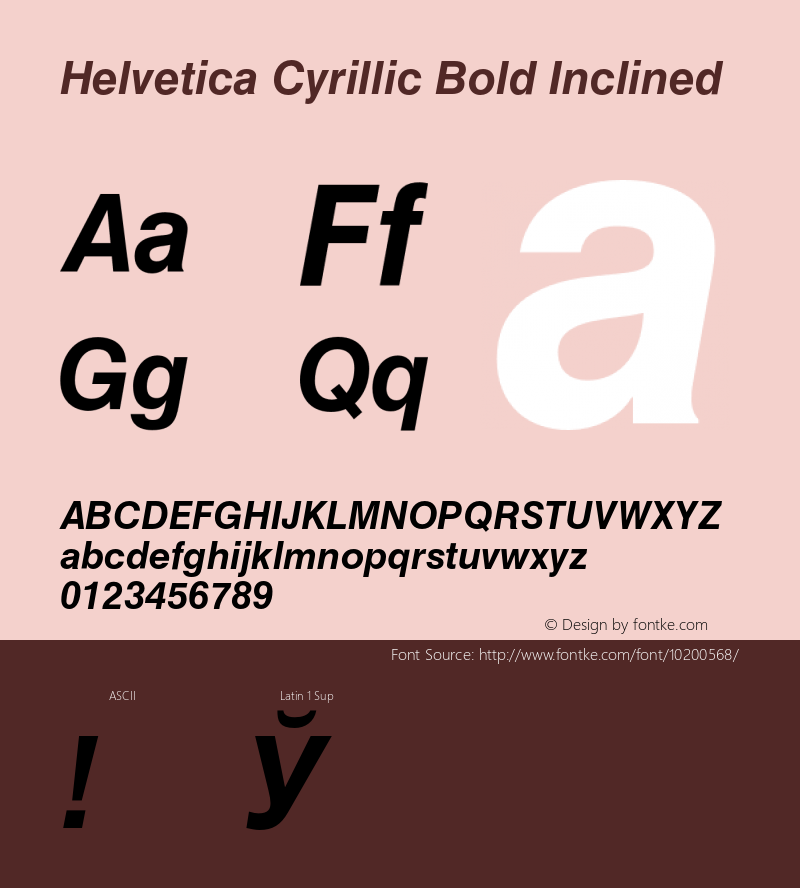 Helvetica Cyrillic Bold Inclined 001.000图片样张
