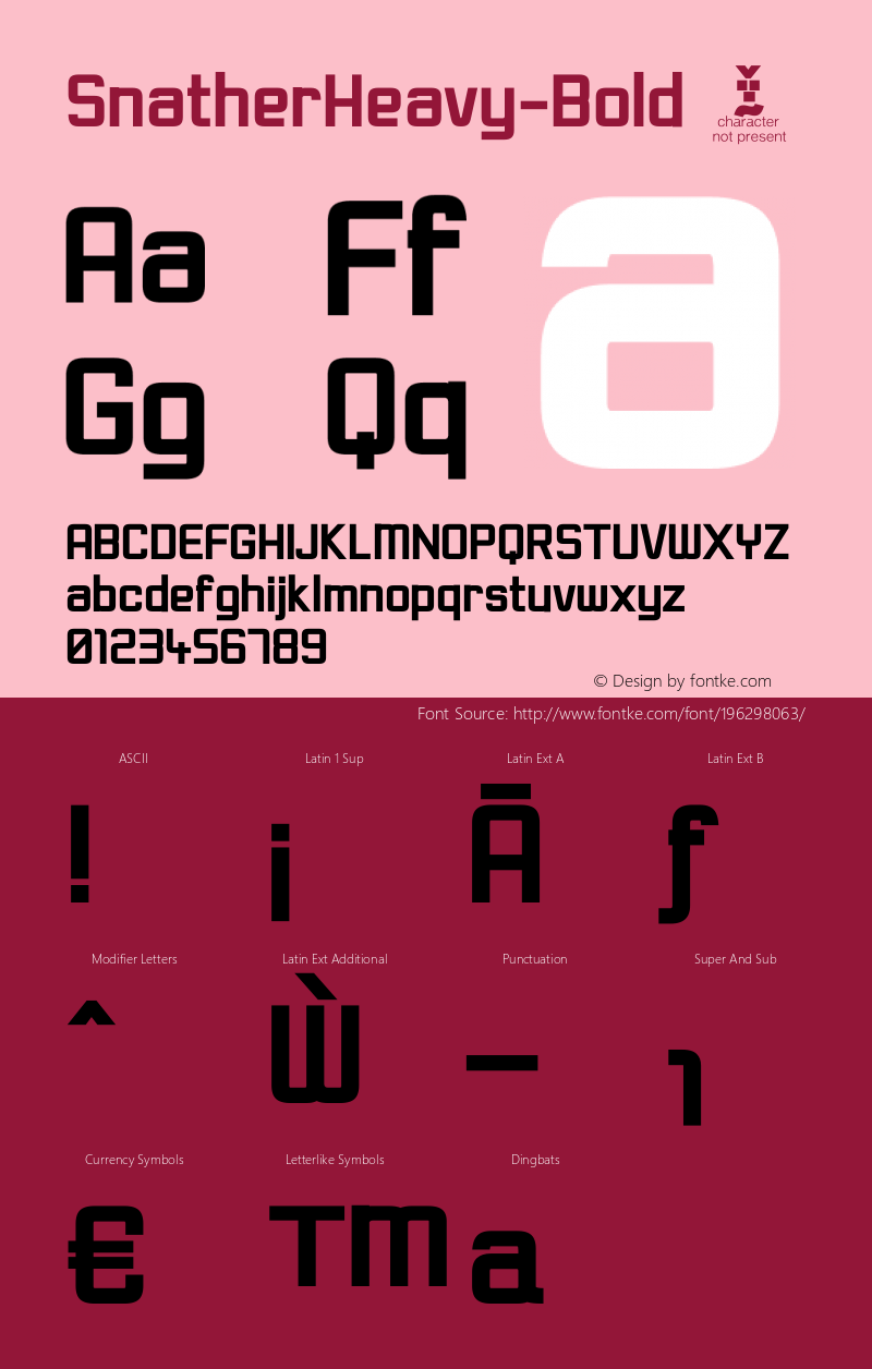 ☞SnatherHeavy-Bold Version 1.012 2008;com.myfonts.aah-yes.snather.heavy-bold.wfkit2.34PF图片样张