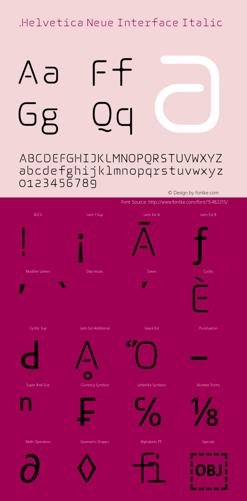 .Helvetica Neue Interface Italic 10.0d35e1图片样张