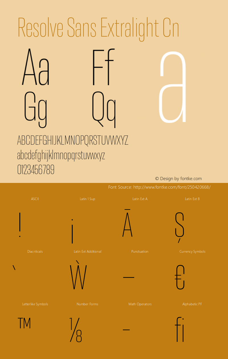 Resolve Sans Extralight Cn Version 1.000;hotconv 1.0.109;makeotfexe 2.5.65596图片样张