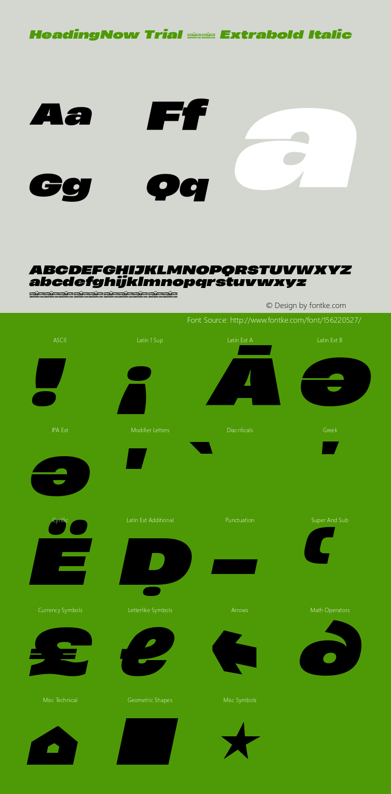 HeadingNow Trial 97 Extrabold Italic Version 1.001图片样张