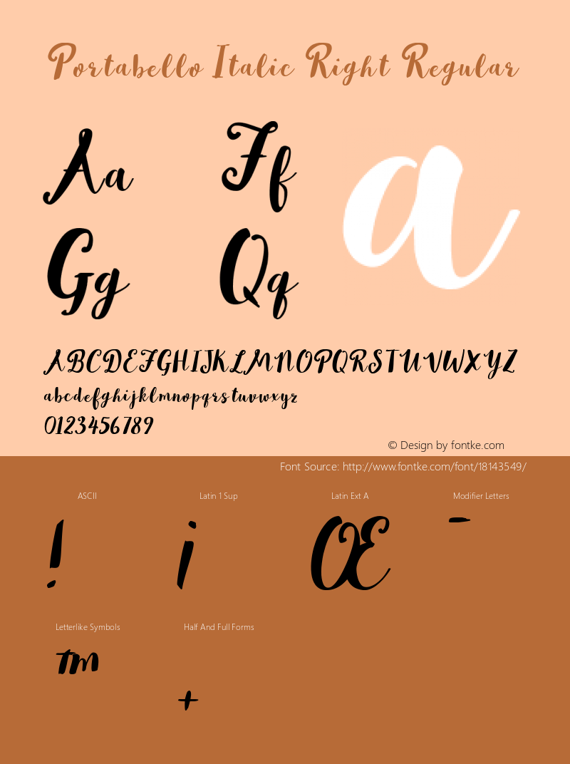 Portabello Italic Right Regular Version 1.0图片样张