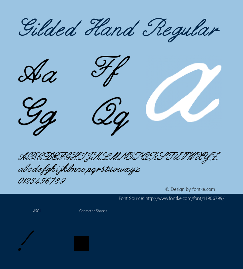 Gilded Hand Regular Version 1.001;PS 001.001;hotconv 1.0.56;makeotf.lib2.0.21325图片样张