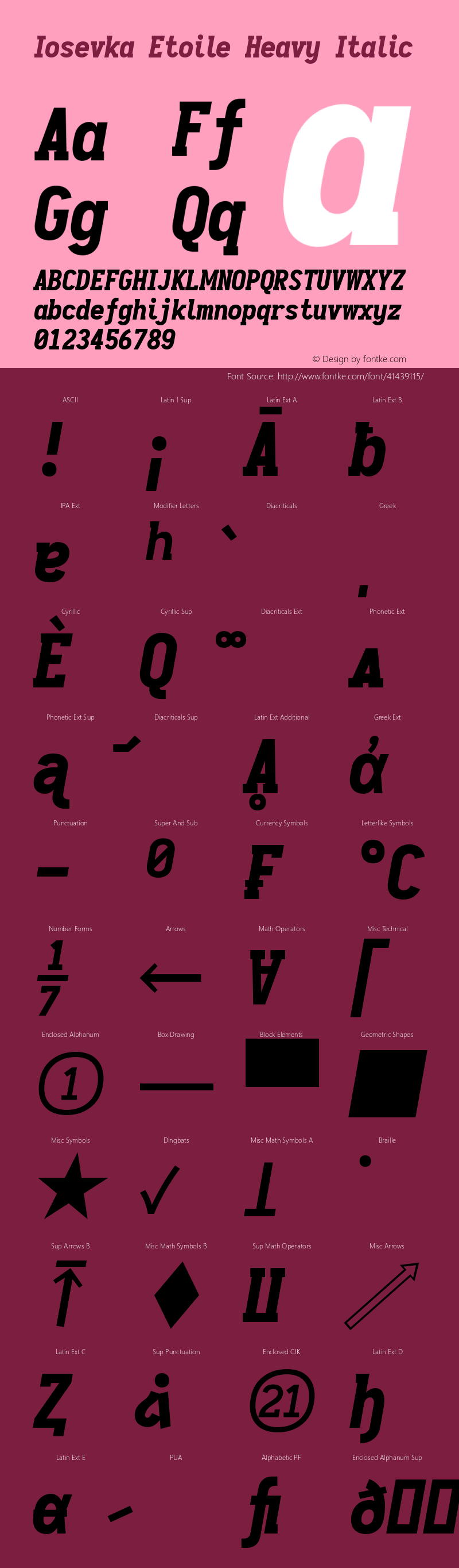 Iosevka Etoile Heavy Italic 2.3.1; ttfautohint (v1.8.3)图片样张