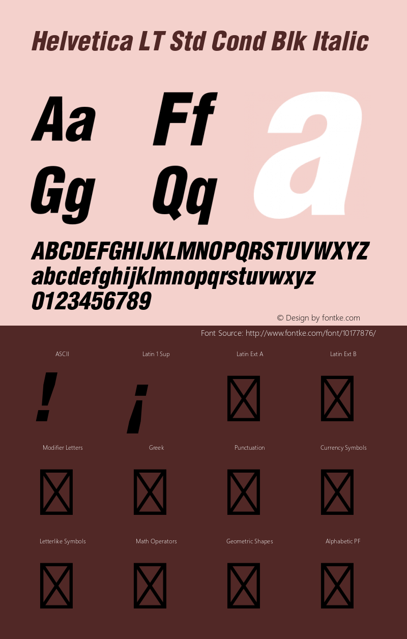 Helvetica LT Std Cond Blk Italic OTF 1.029;PS 003.000;Core 1.0.33;makeotf.lib1.4.1585图片样张