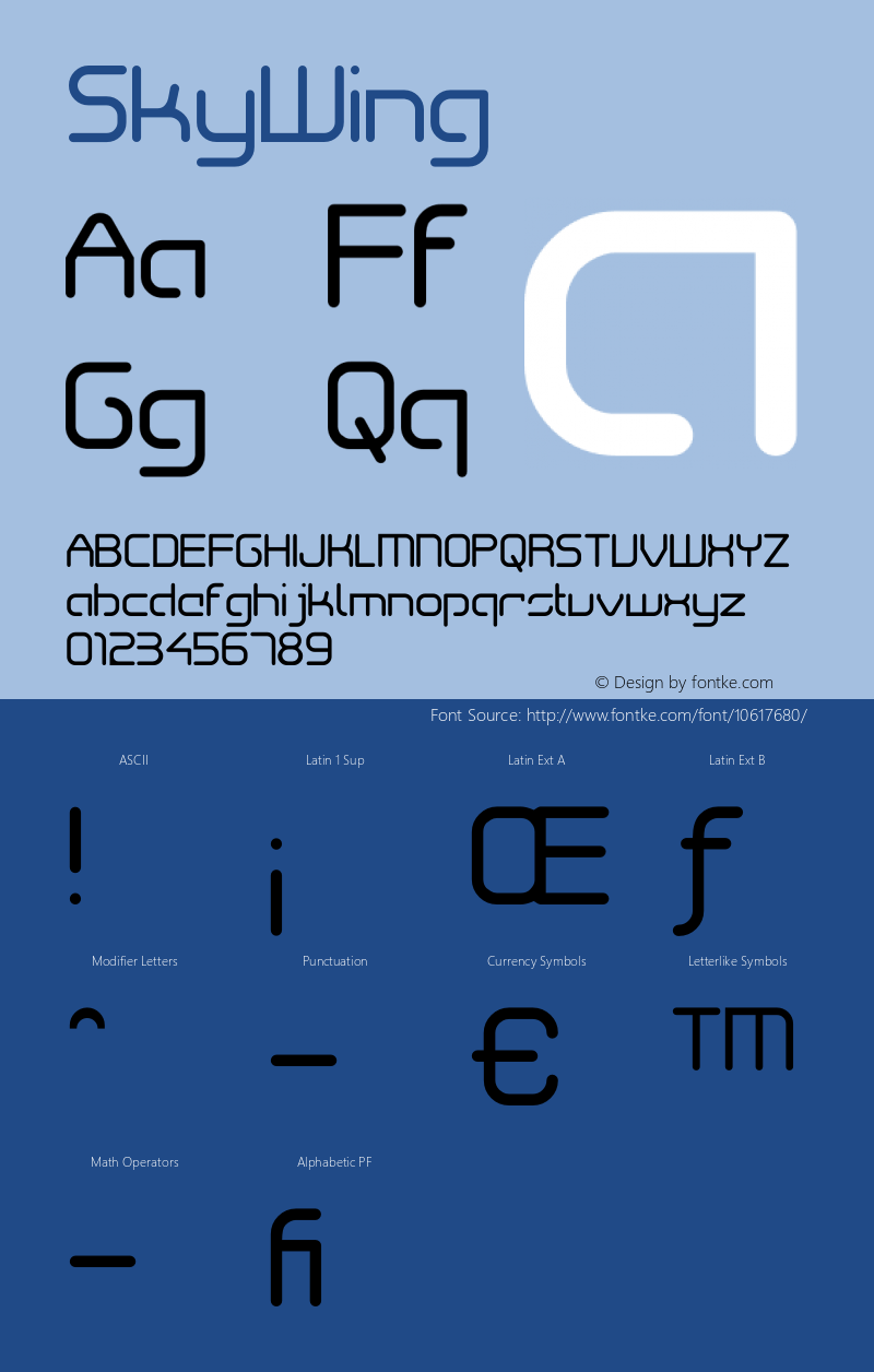 SkyWing ☞ Version 001.000;com.myfonts.easy.northernblock.sky-wing.regular.wfkit2.version.36wB图片样张