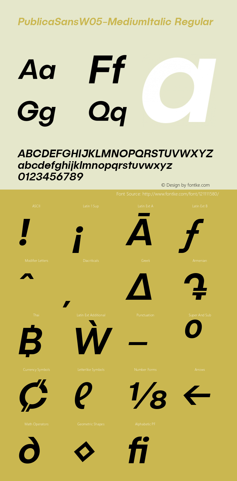Publica Sans W05 Medium Italic Version 1.00图片样张