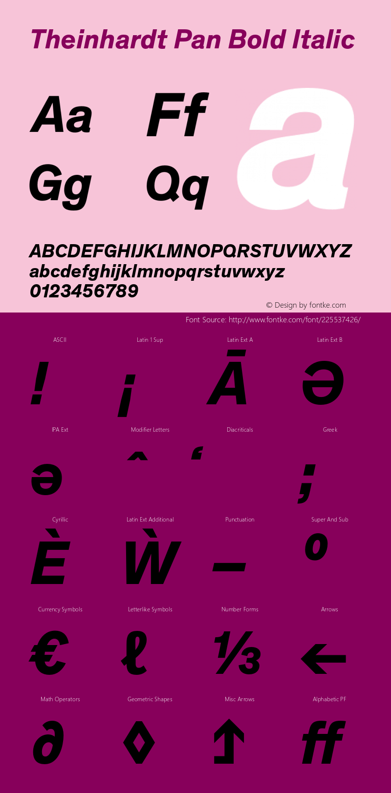 Theinhardt Pan Bold Italic Version 4.003; build 0008图片样张