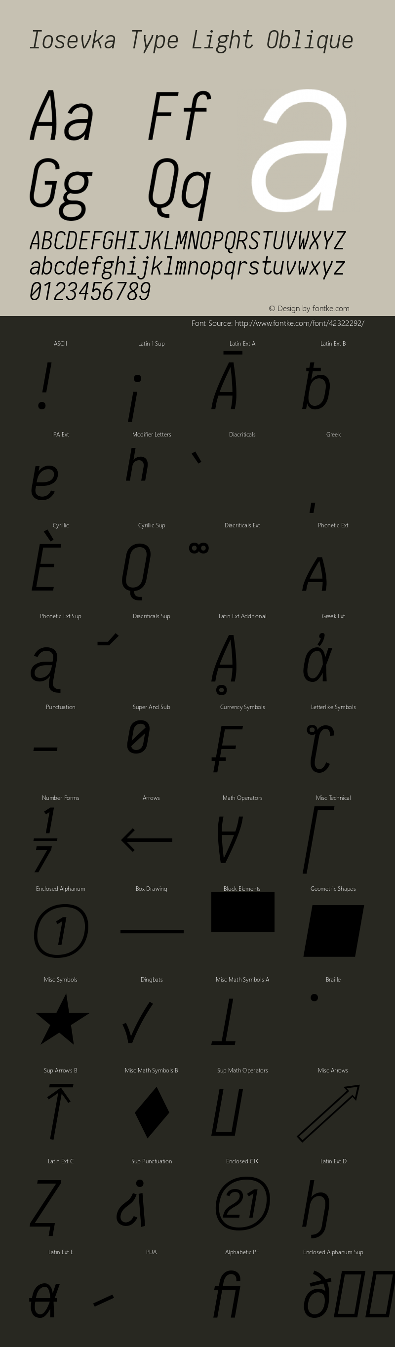 Iosevka Type Light Oblique 2.3.2图片样张