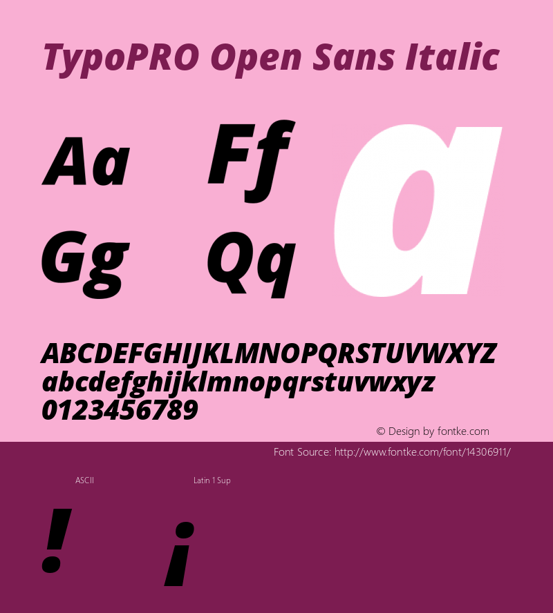 TypoPRO Open Sans Italic Version 1.10图片样张