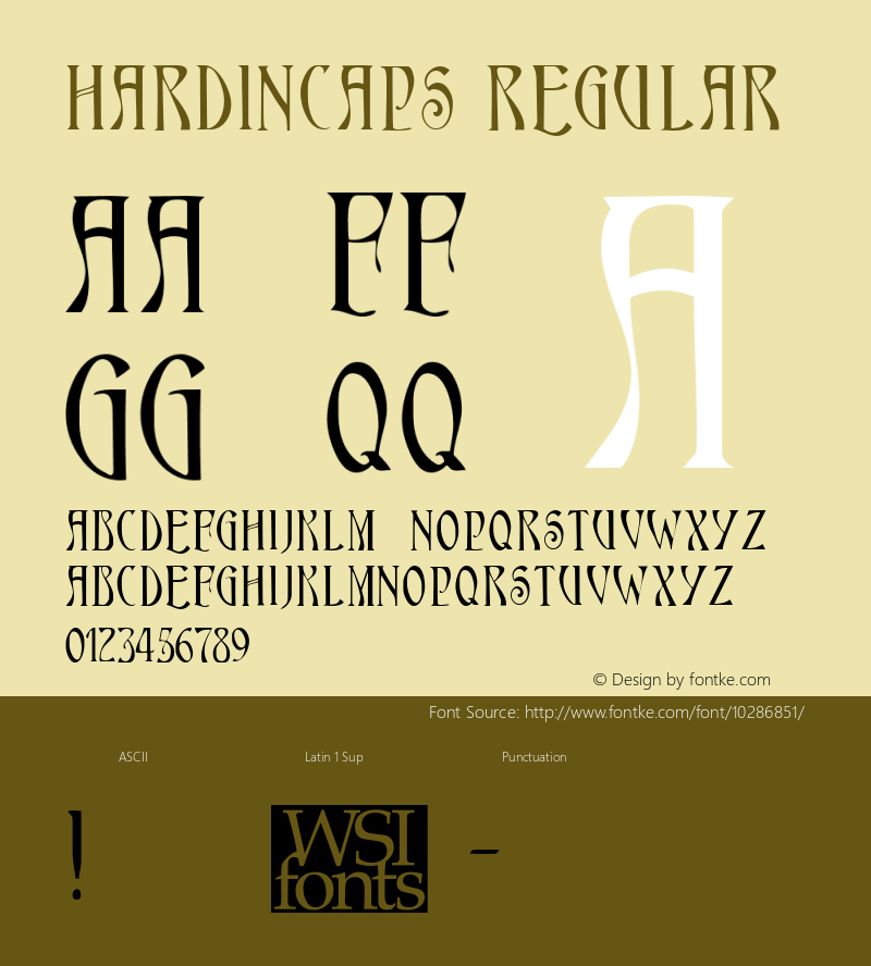 HardinCaps Regular Macromedia Fontographer 4.1.5 5/14/98图片样张